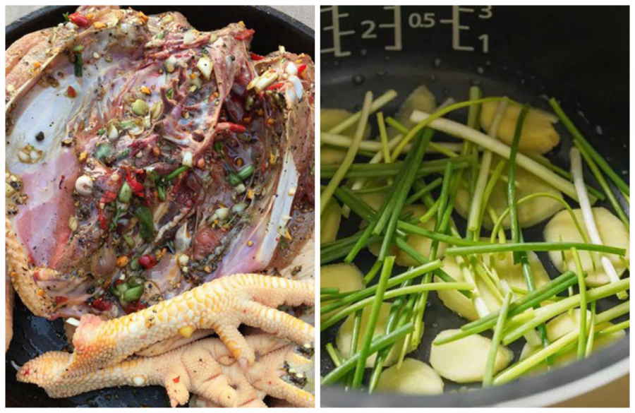 Hấp gà bằng nồi cơm điện thơm ngon đậm vị