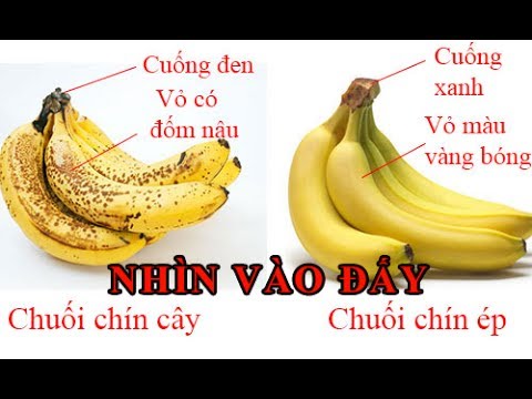 Nải chín tự nhiên sẽ chín đều cả cuống, thân quả chuối. 