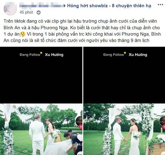 Những bức ảnh được cho là hậu trường chụp cưới của Bình An và Phương Nga.