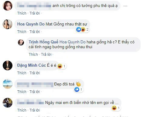 Khi nhận được lời khen có tướng phu thê, Hồng Quế khá bất ngờ. Cô cho biết chỉ cảm thấy cả hai đều có tính cách ngang bướng giống nhau.