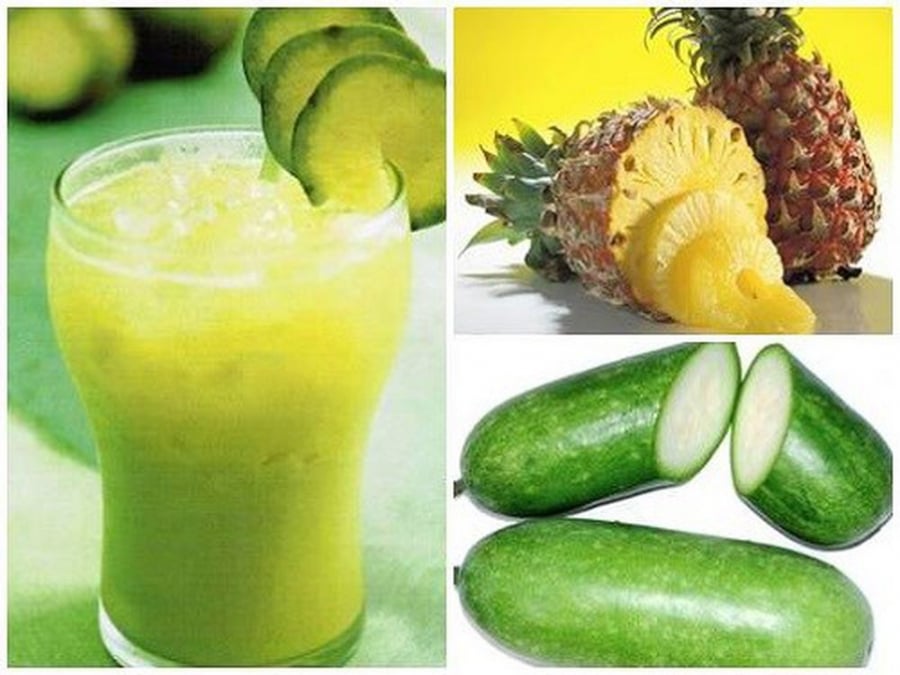 Nước ép bí đao và dứa giúp bạn chống lại quá trình lão hóa da