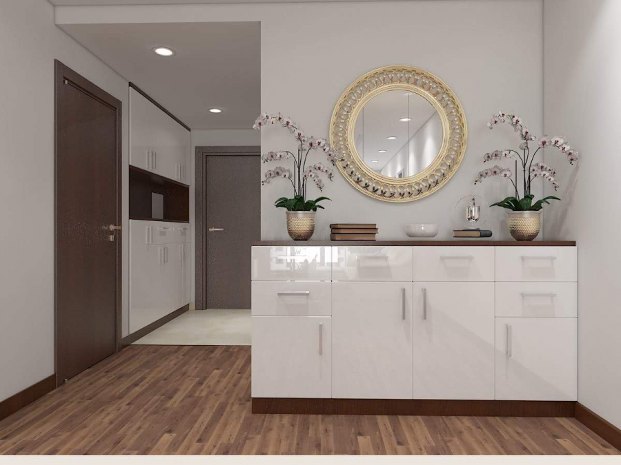 Không đặt tủ giày thẳng cửa chính