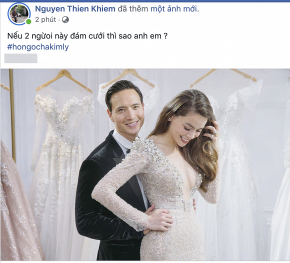 Mới đây nhất, trên trang cá nhân của stylist nổi tiếng Nguyễn Thiện Khiêm vừa đăng tải hình ảnh 