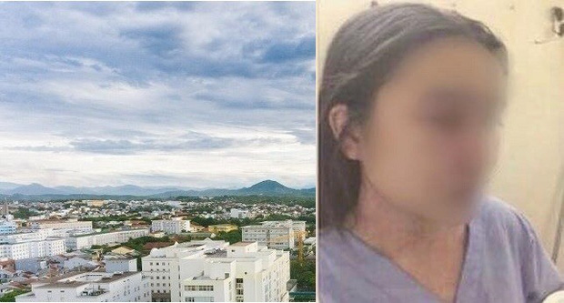 Nữ sinh nghi bị bác sĩ đánh bầm tím mặt phải nhập viện điều trị. (Ảnh: FB)