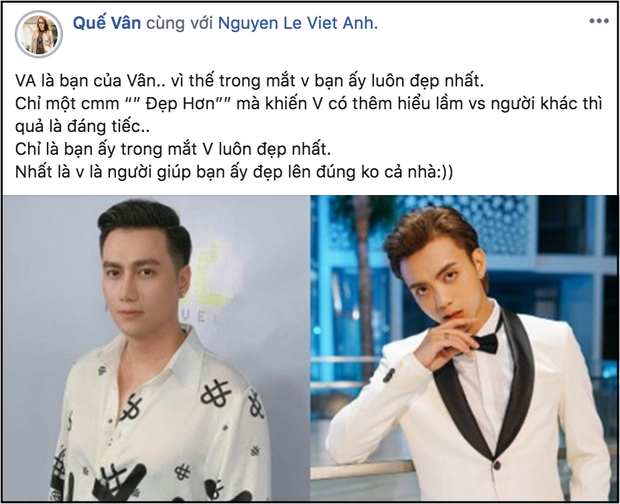 Lời giải thích của Quế Vân về phát ngôn Việt Anh hậu thẩm mỹ đẹp hơn cả Soobin Hoàng Sơn.    