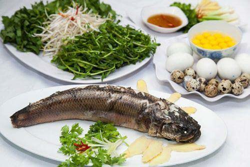 Nguyên liệu cho món cháo cá quả đậu xanh