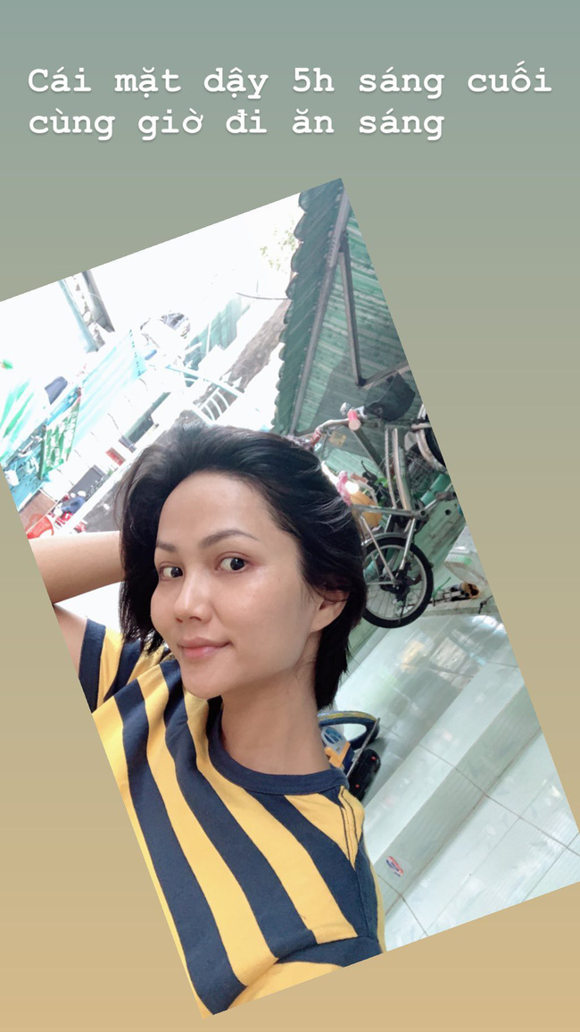 Trên story Instagram cá nhân, H'Hen Niê chia sẻ bức ảnh không trang điểm của mình với dòng chú thích: 