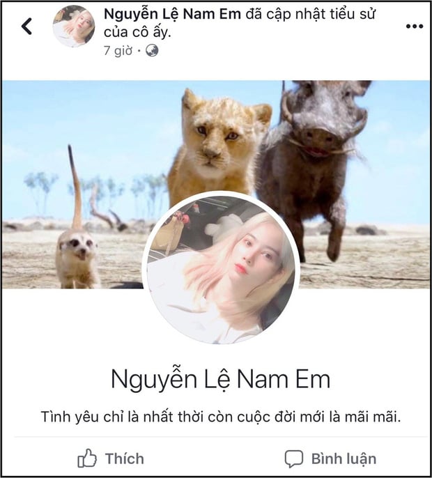 Một khoảng thời gian sau khi công khai hẹn hò VJ Quốc Bảo, mới đây nhất, Nam Em tiếp tục rơi vào sự chú ý của dư luận khi bất ngờ cập nhật tiểu sử trên trang xá nhân. Cụ thể, Nam Em chia sẻ: 