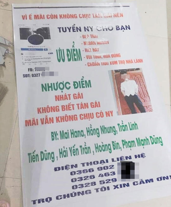 Tấm banner được hội bạn thân treo lên để tuyển người yêu cho bạn.