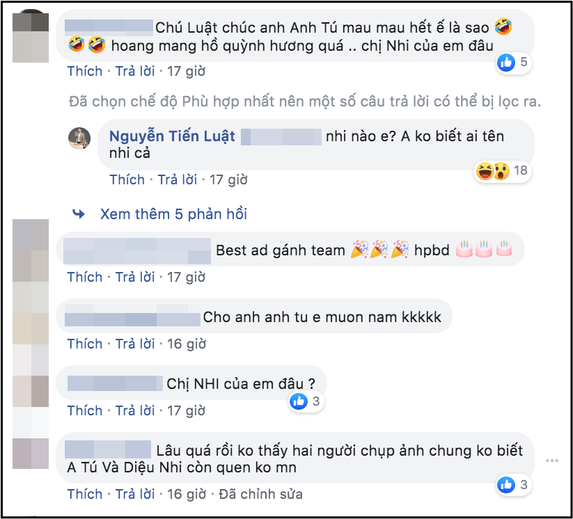 Tiến Luật còn phũ phàng khi chia sẻ rằng “không biết Diệu Nhi là ai”.
