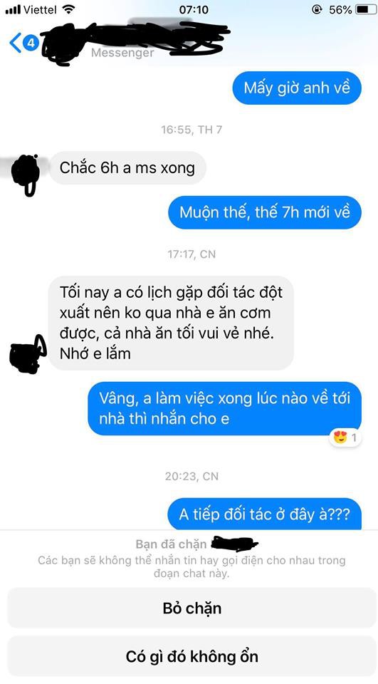 Anh chàng nhắn tin báo không thể sang nhà cô nàng ăn cơm vì bận gặp đối tác.
