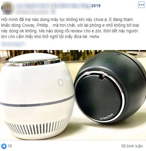 Nhiều mẹ đăng bài xin tư vấn về việc mua máy lọc không khí.