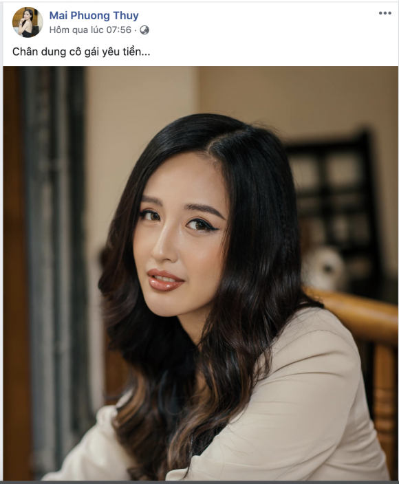 Mai Phương Thuý chia sẻ hình ảnh trang điểm với tông cam lạ mắt, phối cùng bộ vest cá tính thừa nhận bản thân là người yêu tiền.