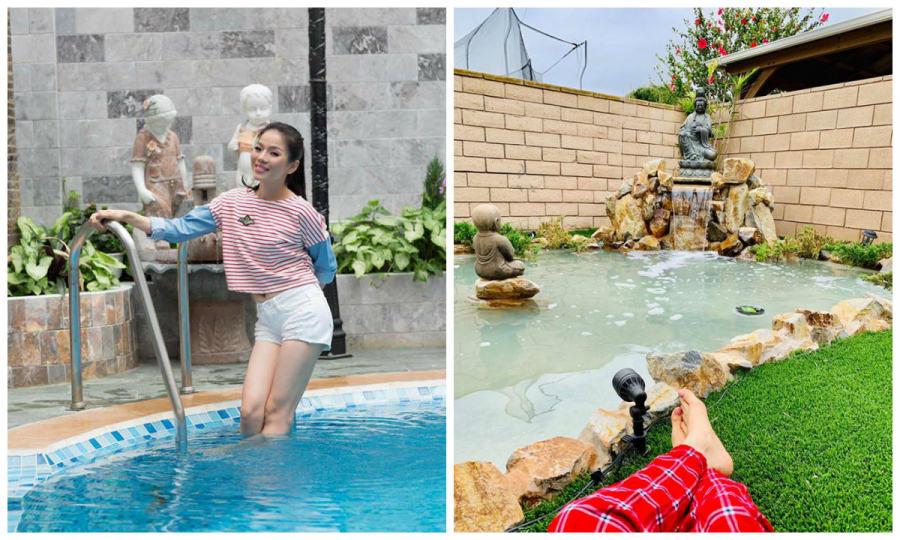 Hồ bơi là nơi cả nhà tập luyện thể thao