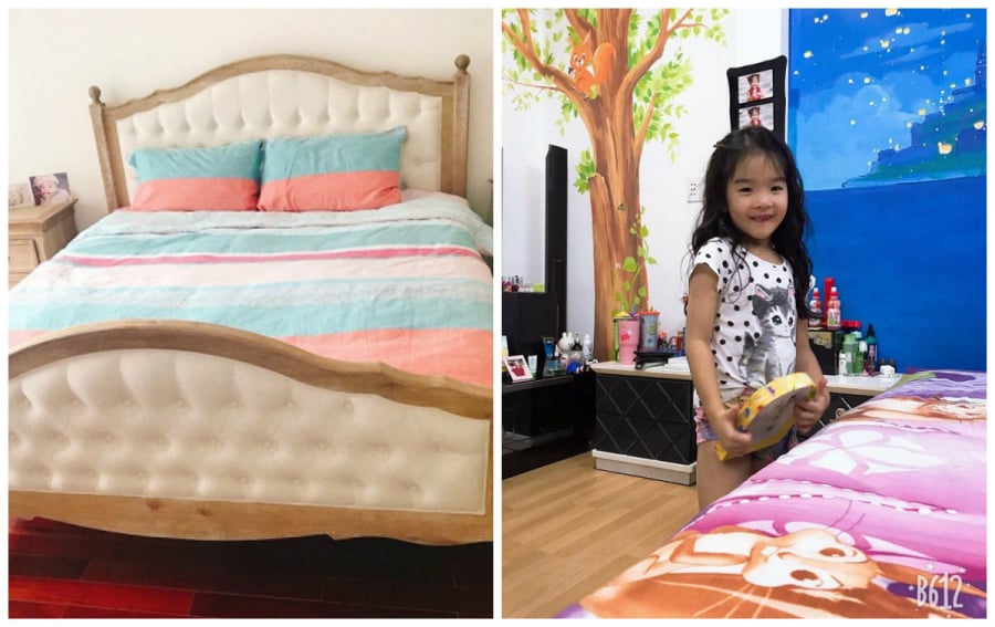 Phòng ngủ ấm áp của hia mẹ con