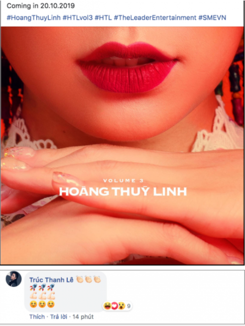 Ngay sau khi Hoàng Thùy Linh hé lộ thông tin về dự án âm nhạc sắp ra mắt, Gil Lê lập tức để lại loạt icon với ý nghĩa ủng hộ dưới phần bình luận. Đây cũng là lần đầu tiên Gil Lê công khai làm điều này với Hoàng Thùy Linh trên mạng xã hội sau nghi vấn hẹn hò nên đã làm người hâm mộ vô cùng thích thú.
