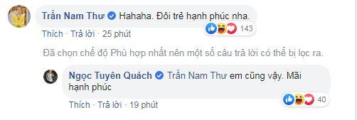 Nam Thư gửi lời chúc đến tình cũ.