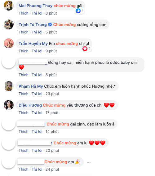 Đông đảo đồng nghiệp và người hâm mộ đã đồng loạt gửi lời chúc mừng đến nữ ca sĩ.