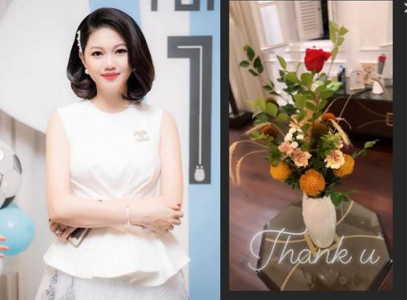 Thanh Tú gửi lời cảm ơn đến món quà ý nghĩa của chồng.