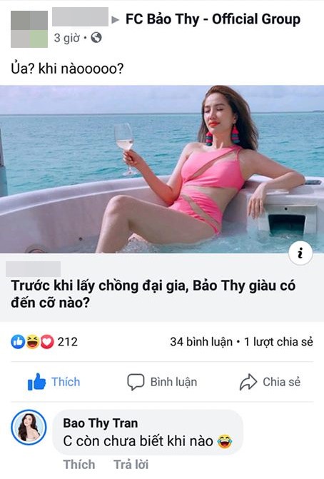 Bảo Thy đã có hành động ngầm phủ nhận tin đồn sẽ làm Quatrian shbet hiện đang mở với bạn trai bí mật vào tháng 11 năm nay.