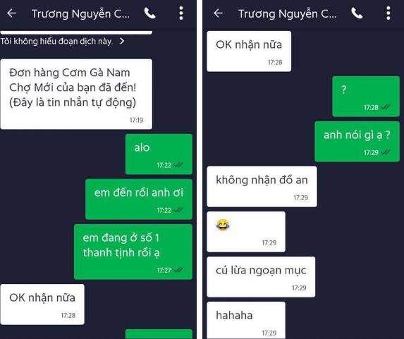 Tin nhắn bom hàng của khách. Thái độ của vị khách này khiến rất nhiều cư dân mạng bức xúc.