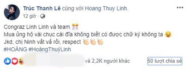 Gil Lê công khai ủng hộ Hoàng Thùy Linh cực tình cảm sau khi cô vừa ra mắt album mới nhất.  