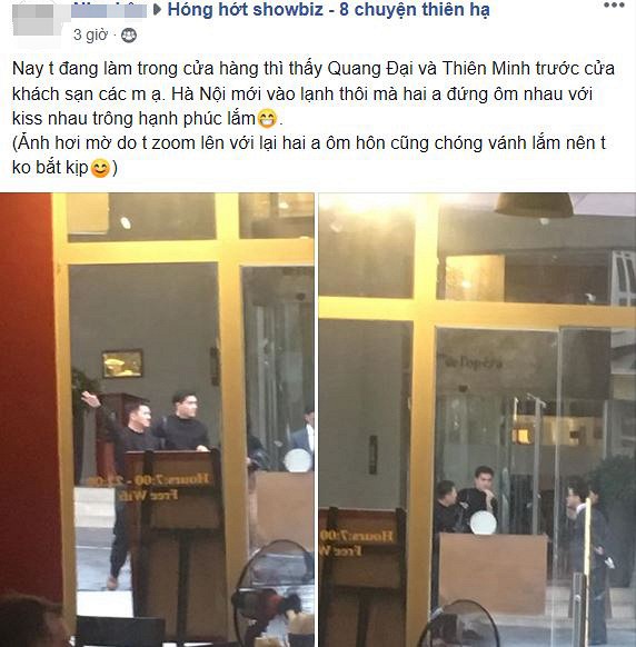 Cả hai cùng nhau bước ra từ một khách sạn kèm theo đó là những cử chỉ đầy tình tứ.
