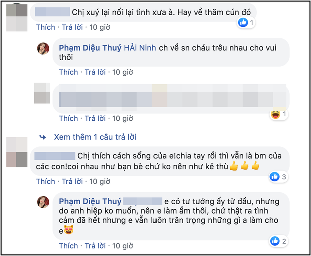 Theo vợ cũ Hiệp Gà cả hai vẫn giữ mối quan hệ tốt đẹp và cô luôn trân trọng những gì chồng cũ đã làm cho mình.    
