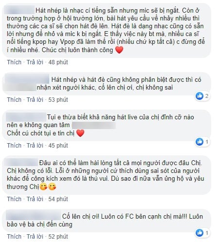 Cư dân mạng bày tỏ sự ủng hộ dành cho Bích Phương.    