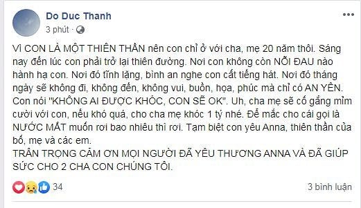 Đạo diễn Đỗ Đức Thành chia sẻ sau khi con qua đời: 