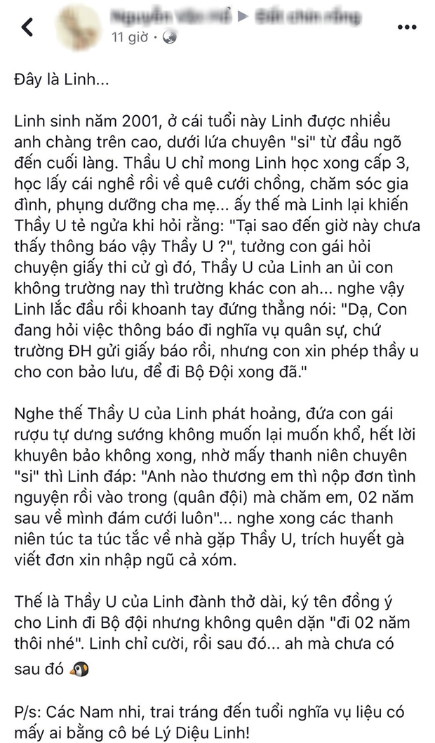 Câu chuyện được chia sẻ trên mạng xã hội. (Ảnh chụp màn hình).