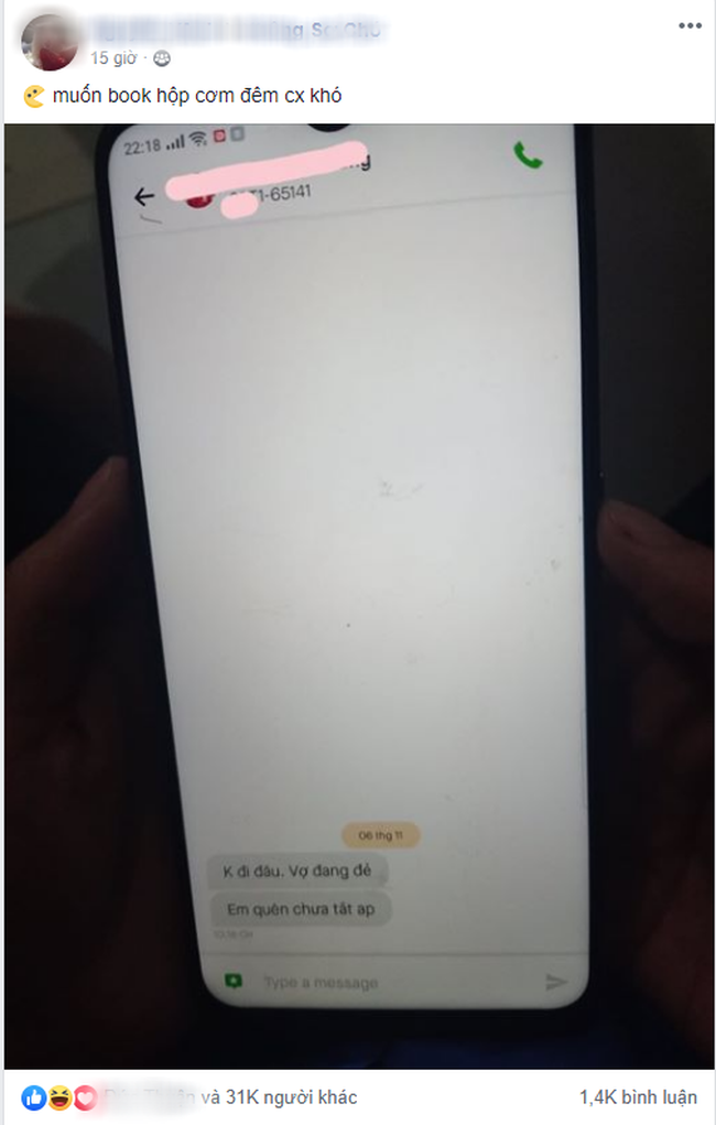 Dòng tin nhắn phản hồi của shipper.