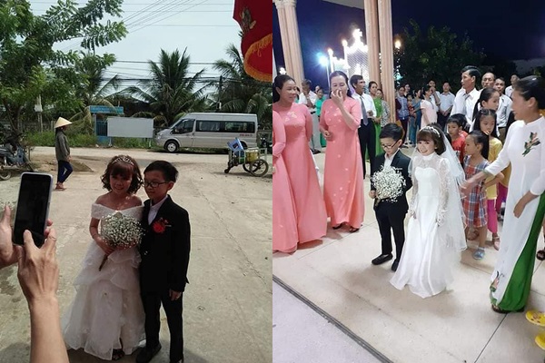 Cặp đôi sánh đôi hạnh phúc trong ngày trọng đại của mình.