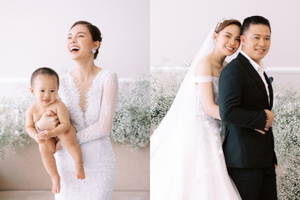 Để chuẩn bị cho ngày cưới không còn xa, Giang Hồng Ngọc đã hoàn tất trọn vẹn bộ ảnh cưới của mình. Theo đó, bộ ảnh cưới được thực hiện với bối cảnh đơn giản. Đáng chú ý nhất trong bộ ảnh này có sự xuất hiện của cậu con trai hơn 1 tuổi của cặp đôi - bé Cà Rốt.    