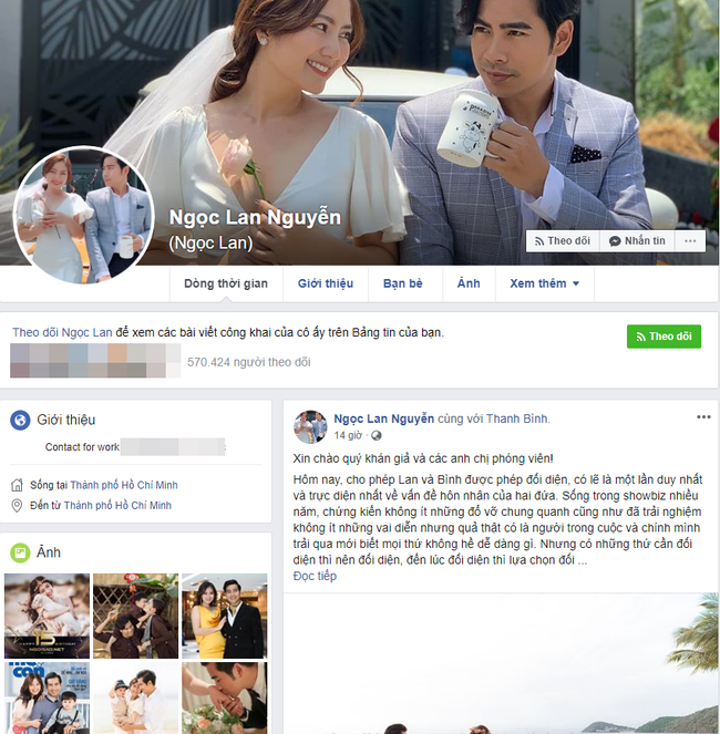 Ngọc Lan vẫn không hề xóa hay ẩn bất cứ hình ảnh nào về chồng cũ sau khi chính thức kết thúc cuộc hôn nhân 3 năm hạnh phúc.