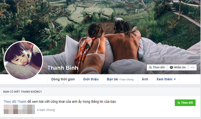 Trái ngươc với Ngọc Lan, ngoài đăng tải ảnh con trai, Thanh Bình đã không để ảnh đại diện hay ảnh bìa là ảnh chụp cùng Ngọc Lan như trước.