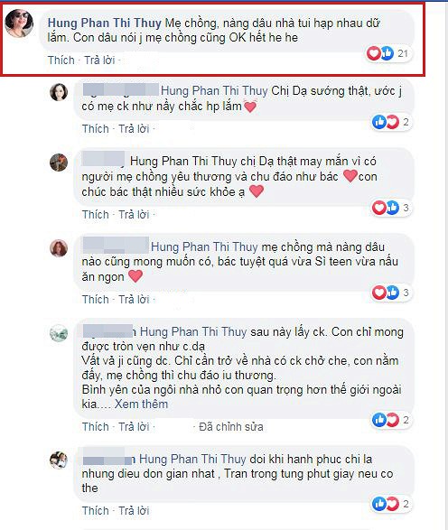 Mẹ chồng Lâm Vỹ Dạ cho biết: 