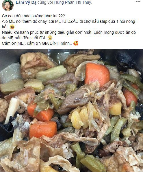 Lâm Vỹ Dạ tự hào khoe Shbet0099 cá cược trực tuyến mẹ chồng nấu.