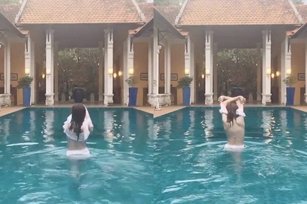 Mới đây nhất trên mạng xã hội, Nam Em bất ngờ đăng tải đoạn clip gây tranh cãi cho dư luận. Cụ thể trong đoạn clip này, Hoa khôi Đồng bằng sông Cửu Long đã ghi lại khoảnh khắc cô từ từ bước xuống bể bơi trong bối cảnh yên tĩnh. Tuy nhiên chính hành động thoải mái cởi chiếc áo mong tang chỉ còn sót lại nội y của Nam Em lại khiến dư luận chú ý hơn cả.    