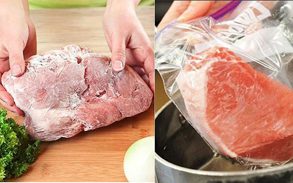 Rã đông thịt sai cách