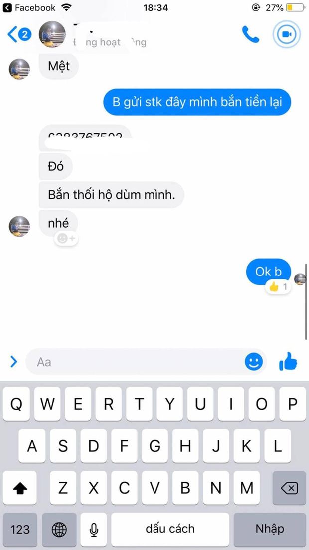 Đoạn nói chuyện giữa chủ shop và khách hàng.