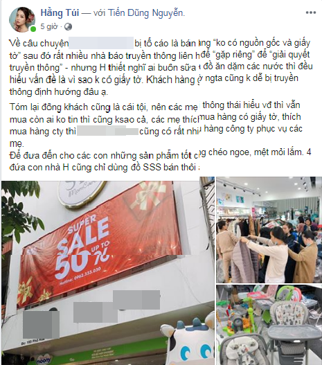 Hằng Túi viết status phân trần về sự việc bán hàng lậu.