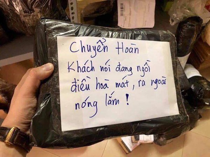 Khách từ chối nhận hàng vì ra đường nắng nóng.