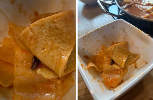Hình ảnh dị vật lạ trong nồi Tokbokki.