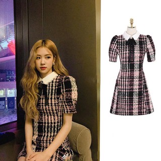 Váy len dệt kim tay phồng