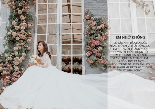 Em nhớ không, có lần anh đã giận dỗi, mắng mỏ em vì phải đứng đợi em như một thằng ngốc hơn một tiếng đồng hồ. Em cho anh xin lỗi nhé, vì anh đã quên mất rằng em đã phải ngồi đợi cả một hành trình dài chờ anh có đủ sự mạnh mẽ để trao cho em chiếc nhẫn cưới.