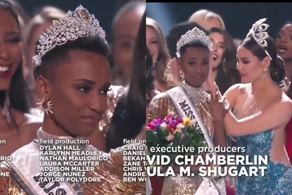 Tân Hoa hậu Hoàn vũ 2019 nhận vương miện từ Catriona Gray trong sự xúc động, vỡ òa hạnh phúc.  