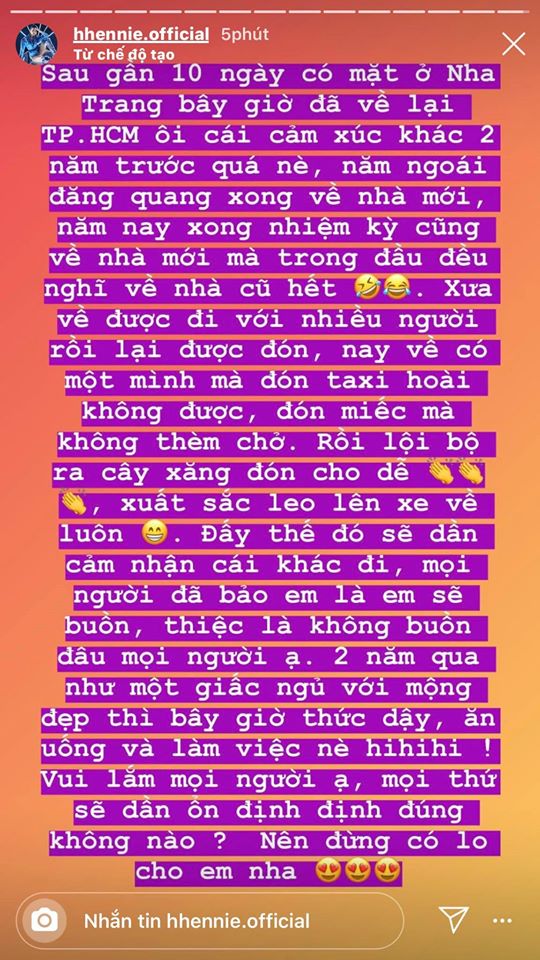 H’Hen Niê chia sẻ cảm xúc hậu trao lại vương miện cho người kế nhiệm.