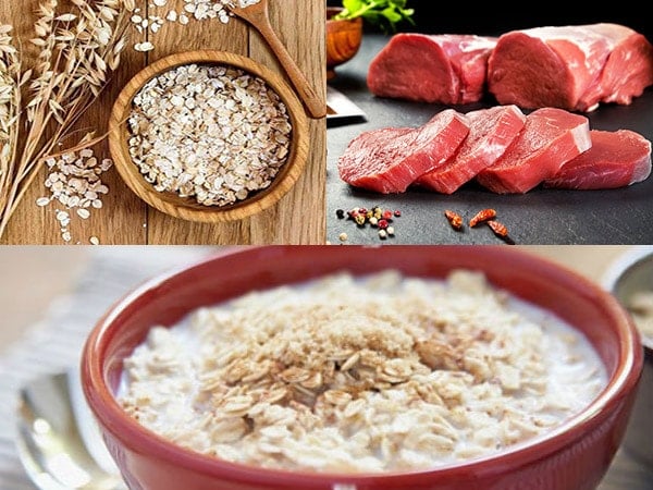 Cháo yến mạch thịt bò thơm ngon cho bé