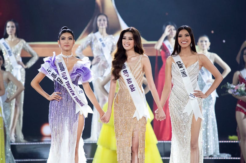 Bộ 3 Hoa hậu Hoàn vũ Việt Nam 2019 trong đêm chung kết.